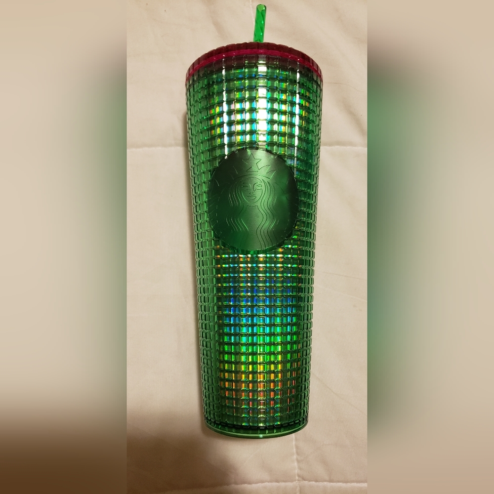 NEW w/TAGS Starbucks Spring 2023 Green Grid 24oz Cold Cup